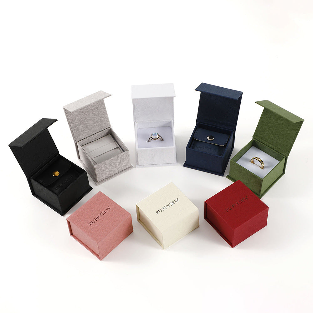 100Pcs Custom Logo Paper Flip Lid Jewelry Ring Boxes Wholesale – Small Magnetic Gift Packaging for Engagement Rings, Wedding Bands & Proposal
