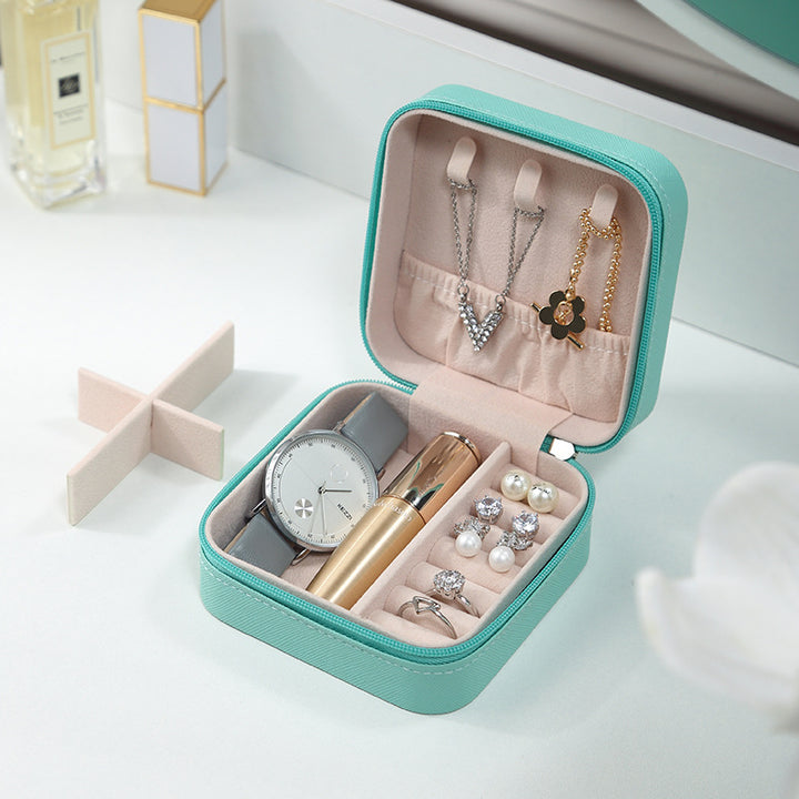 100pcs Wholesale Portable Flip Lid Jewelry Travel Case – PU Leather Mini Jewelry Box Organizer for Earrings, Necklaces & Watches, Logo Customizable