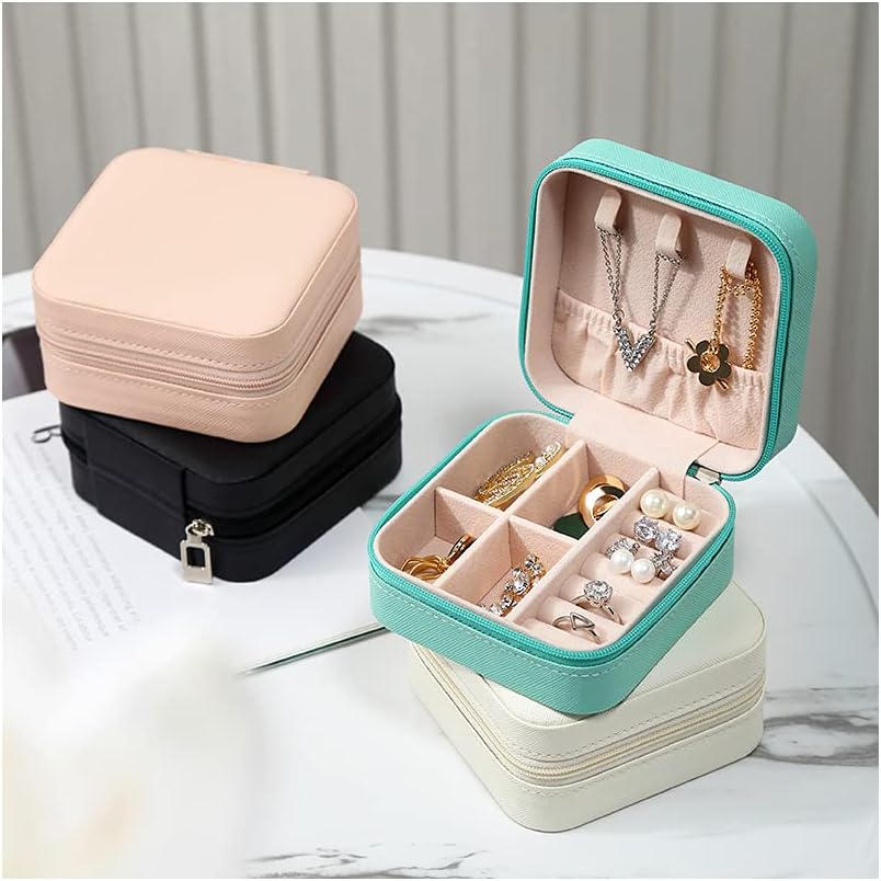 100pcs Wholesale Portable Flip Lid Jewelry Travel Case – PU Leather Mini Jewelry Box Organizer for Earrings, Necklaces & Watches, Logo Customizable