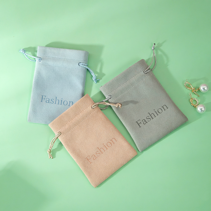 100pcs Velvet Flower Top Drawstring Pouch with Custom Embossed Logo – Ideal for Jewelry, Gifts, Small Business Branding