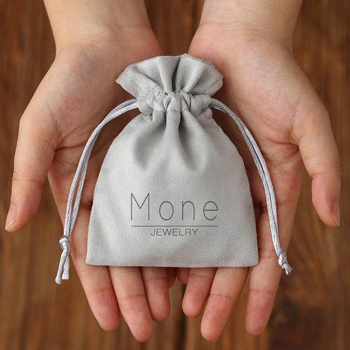 100pcs Custom Screen-Printed Logo Velvet Drawstring Pouches with Flower Top – Jewelry, Gifts, Cosmetics, Boutique Packaging