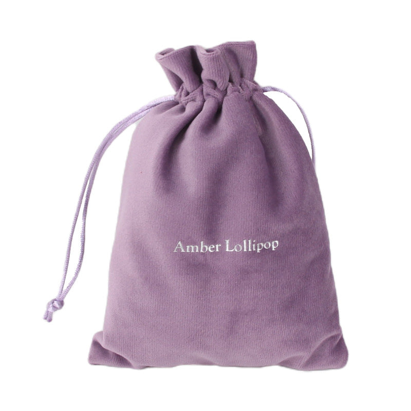 100pcs Custom Screen-Printed Logo Velvet Drawstring Pouches with Flower Top – Jewelry, Gifts, Cosmetics, Boutique Packaging