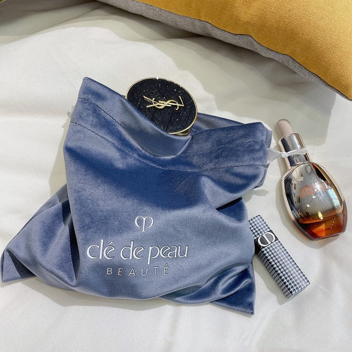 100pcs Custom Logo Velvet Pouches with Satin Drawstring – Jewelry, Gifts, Cosmetics, Boutique Packaging