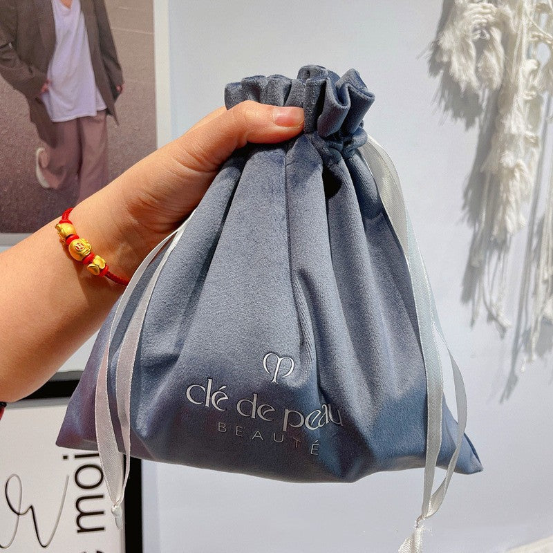 100pcs Custom Logo Velvet Pouches with Satin Drawstring – Jewelry, Gifts, Cosmetics, Boutique Packaging