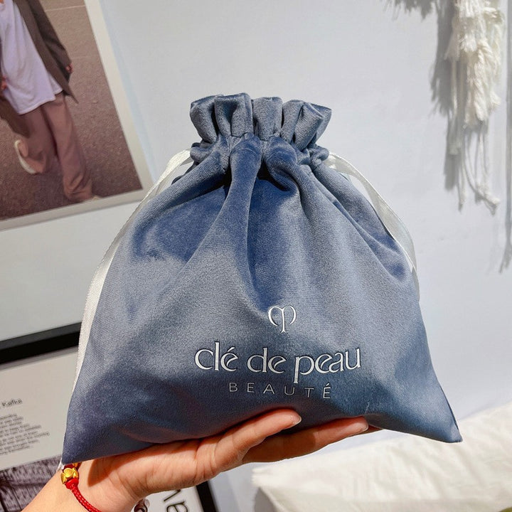 100pcs Custom Logo Velvet Pouches with Satin Drawstring – Jewelry, Gifts, Cosmetics, Boutique Packaging