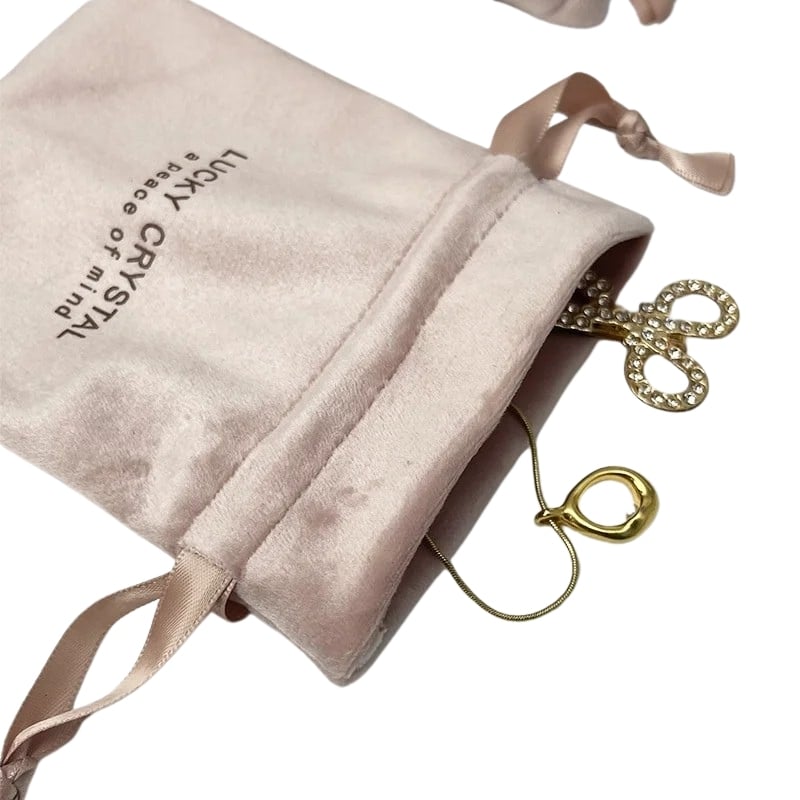 100pcs Custom Logo Velvet Drawstring Pouches with smooth drawstring– Jewelry, Gifts, Cosmetics, Boutique Packaging