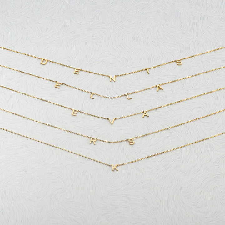 Custom Initial Necklaces - Solid 14K | 18K Gold