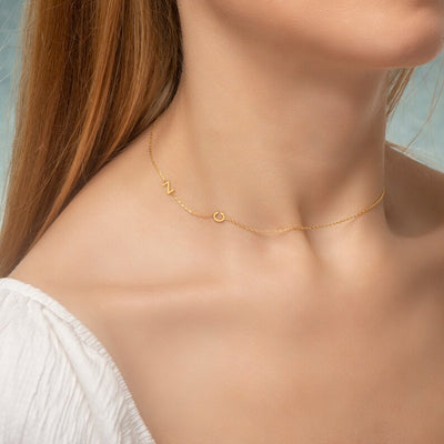 Dainty Custom Letter Necklace - Letter Choker Necklace - Custom Name Necklace - Name Choker Necklace 