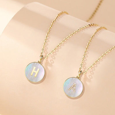 Custom Letter Diamond Necklace - Solid 18K Gold