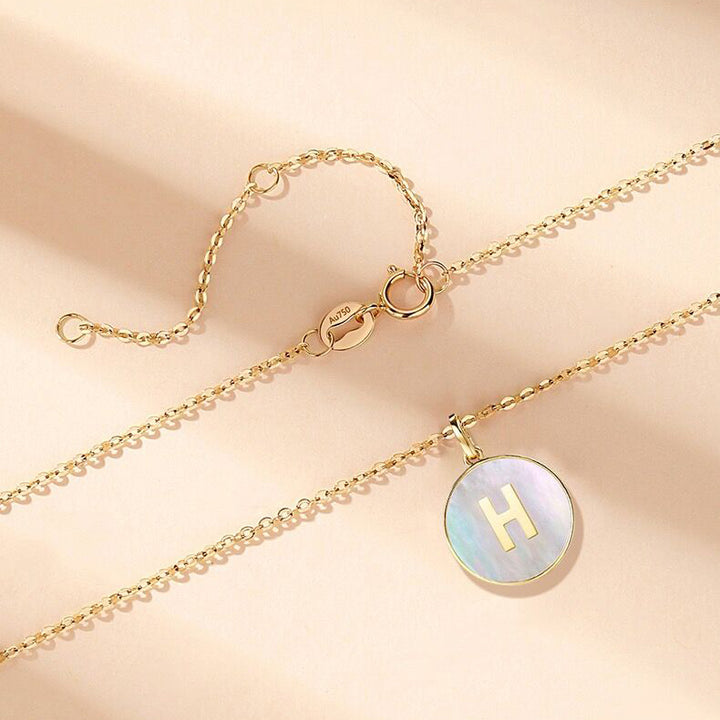 Custom Letter Diamond Necklace - Solid 18K Gold