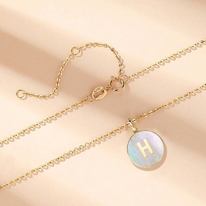 Custom Letter Diamond Necklace - Solid 18K Gold
