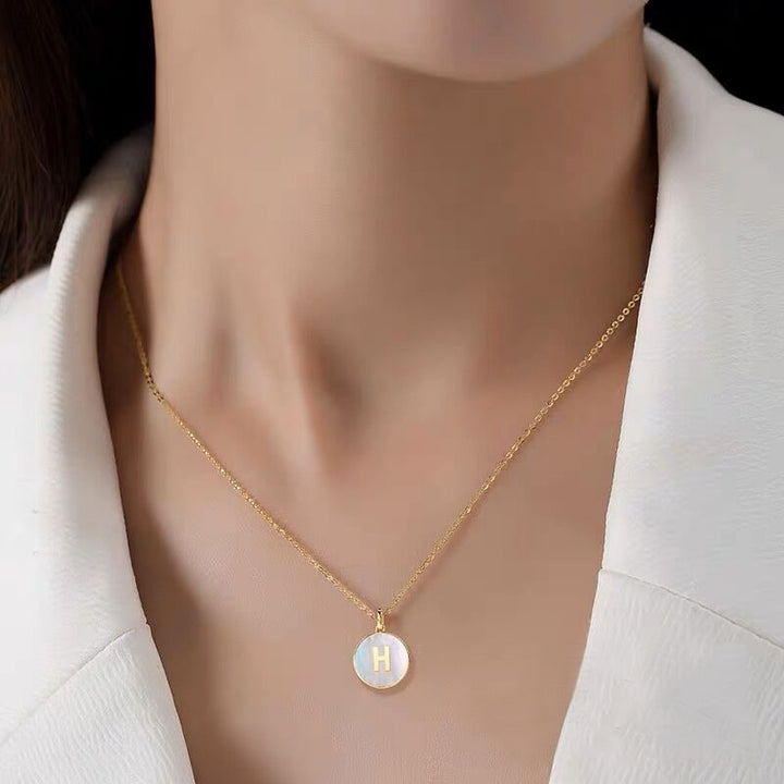 Custom Letter Diamond Necklace - Solid 18K Gold