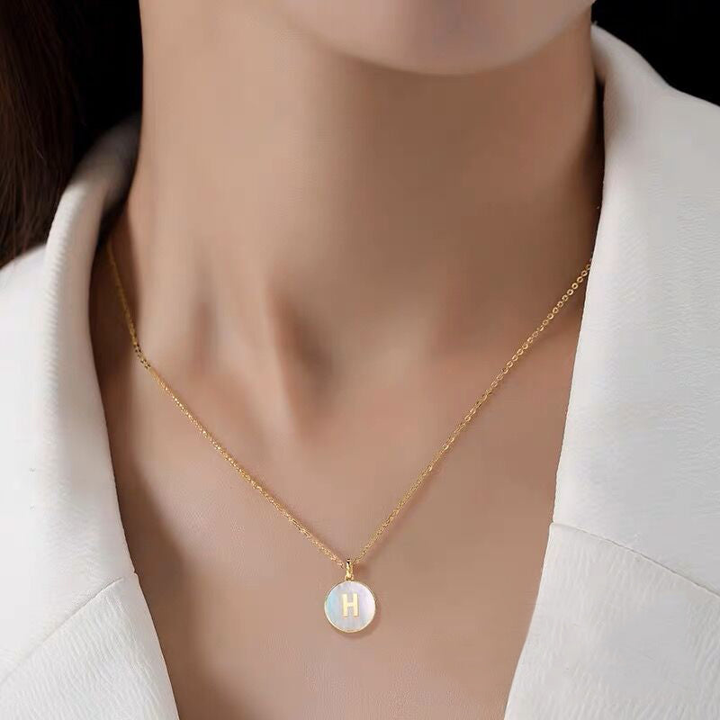 Custom Letter Diamond Necklace - Solid 18K Gold