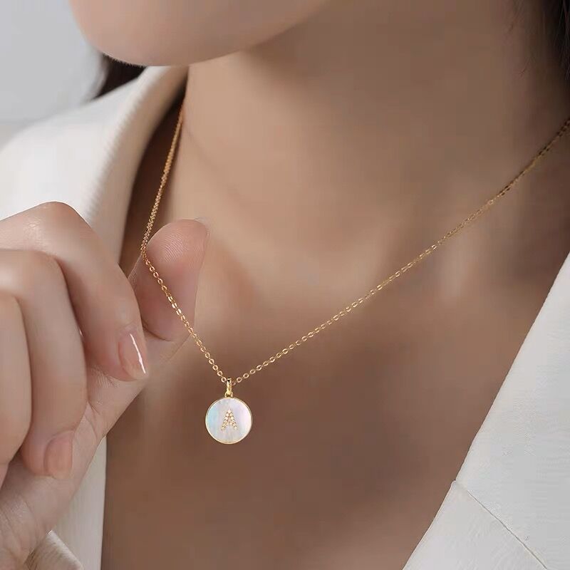 Custom Letter Diamond Necklace - Solid 18K Gold
