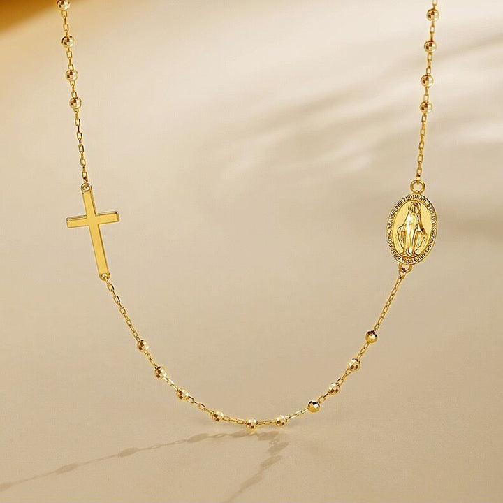 Solid 18K Gold Italian Cross Necklace