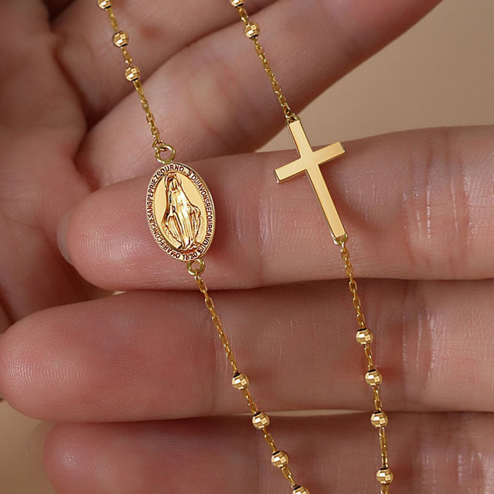 Solid 18K Gold Italian Cross Necklace