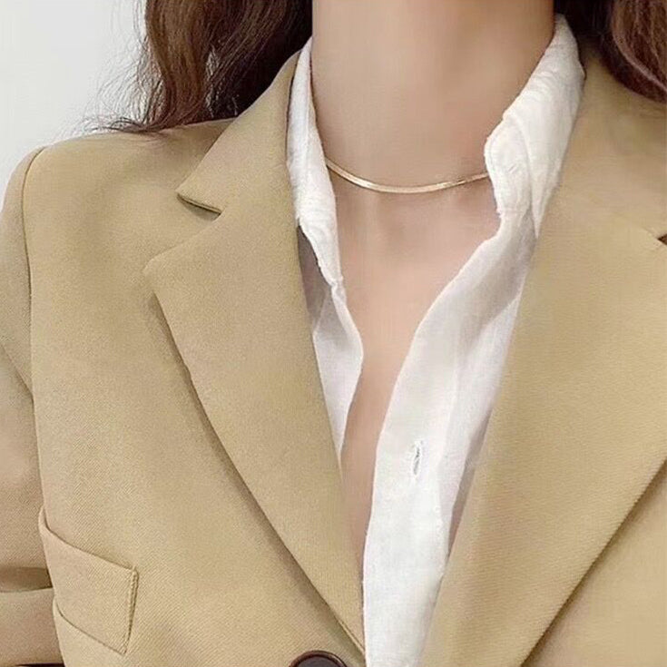 Solid 18K Gold Snake Necklace