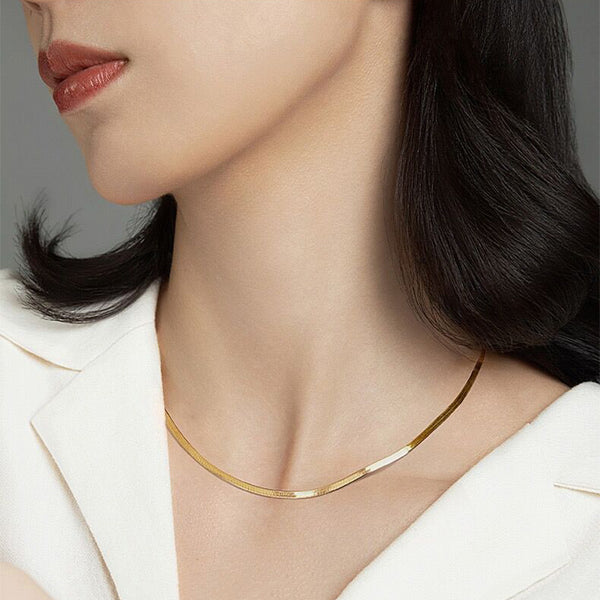 Solid 18K Gold Snake Necklace
