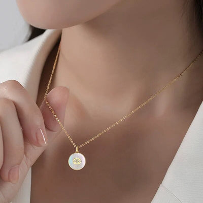 Solid 18K Gold Constellation Mother of Pearl Necklace