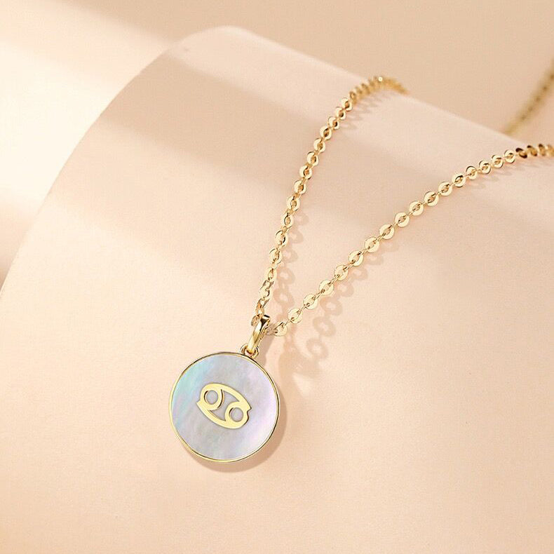 Solid 18K Gold Constellation Mother of Pearl Necklace