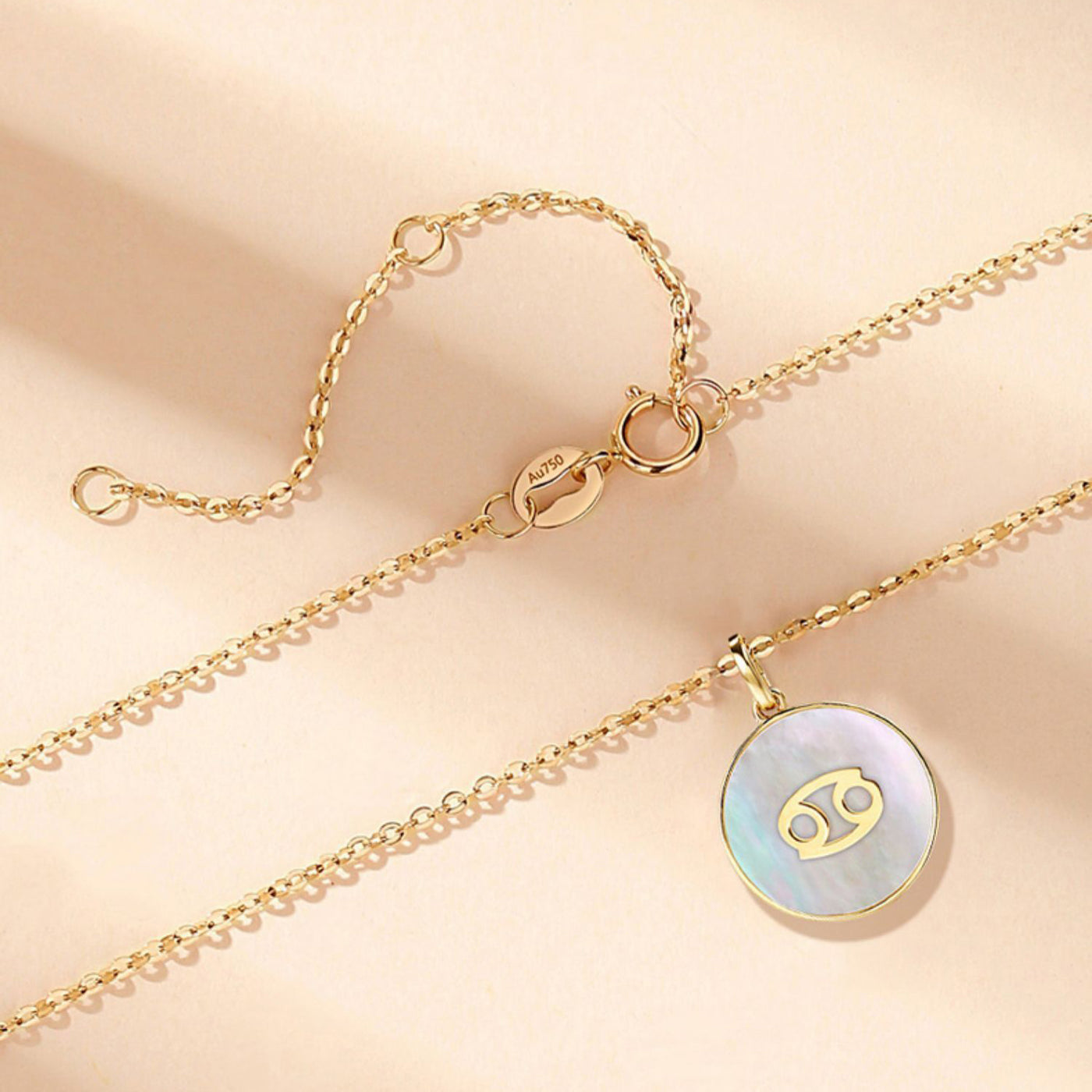 Solid 18K Gold Constellation Mother of Pearl Necklace