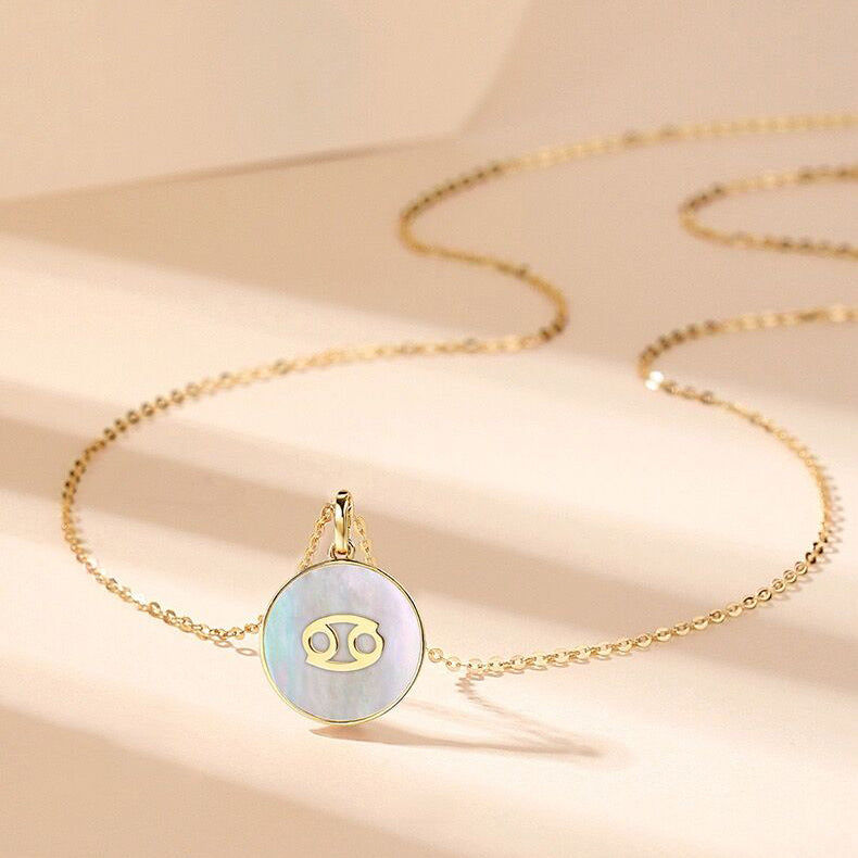 Solid 18K Gold Constellation Mother of Pearl Necklace