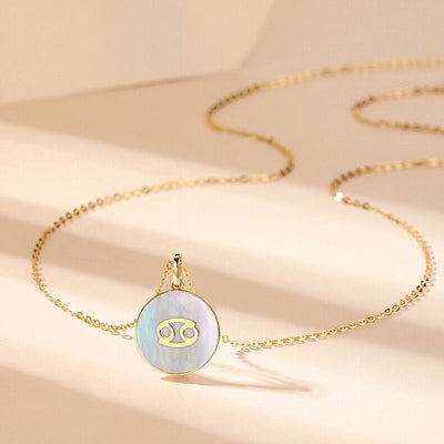 Solid 18K Gold Constellation Mother of Pearl Necklace