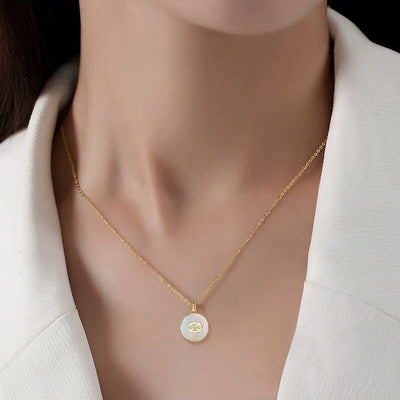 Solid 18K Gold Constellation Mother of Pearl Necklace