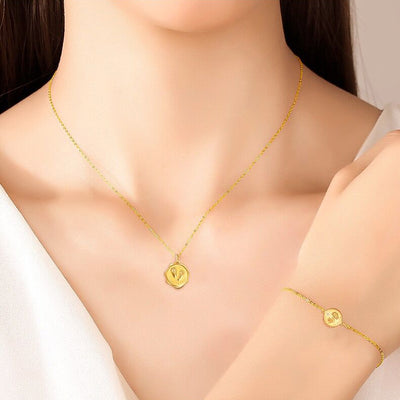 Custom Handprint Footprint Necklace For Baby-Baby Birthday Card-Solid 18K Gold