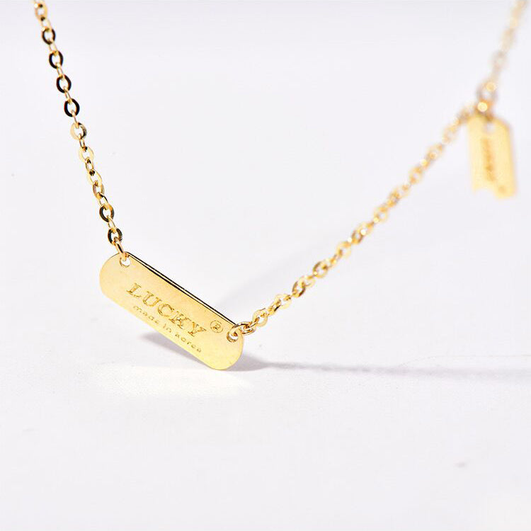Solid 14K Gold Lucky Necklace