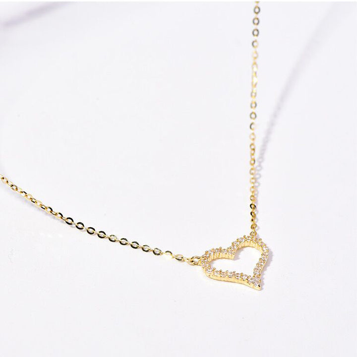Solid 14K Gold Love Zircon Necklace