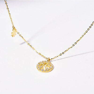 Solid 14K Gold Lucky Clover Necklace