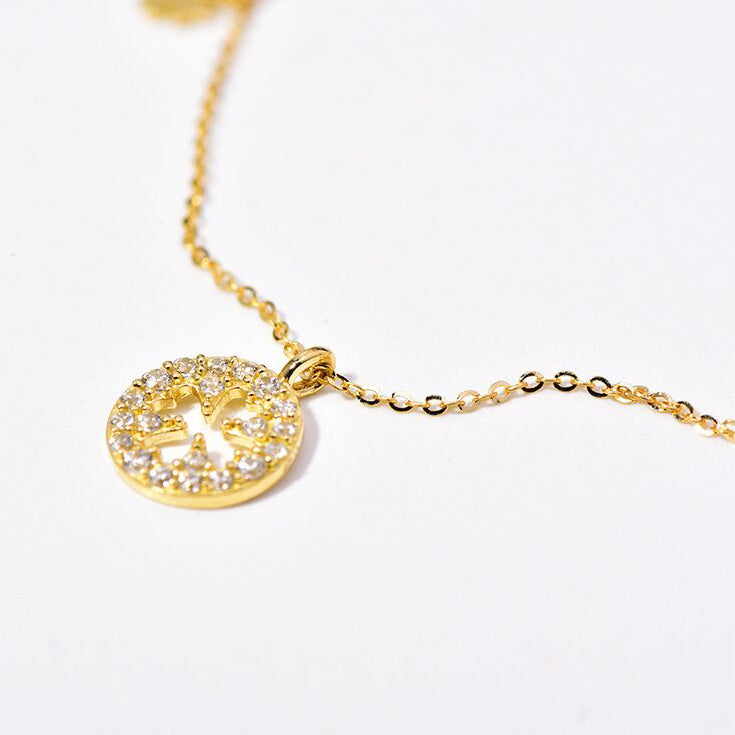 Solid 14K Gold Lucky Clover Necklace
