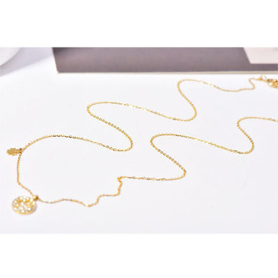 Solid 14K Gold Lucky Clover Necklace