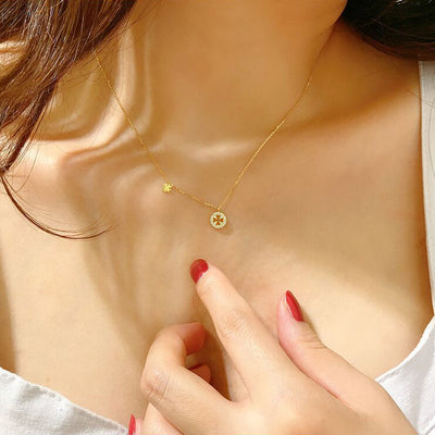 Solid 14K Gold Lucky Clover Necklace
