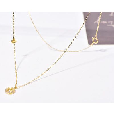 Solid 14K Gold Lucky Clover Necklace