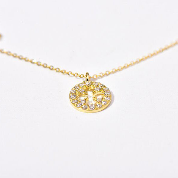 Solid 14K Gold Lucky Clover Necklace