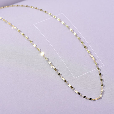 Solid 14K Gold Lips Leaf Unadorned Necklace