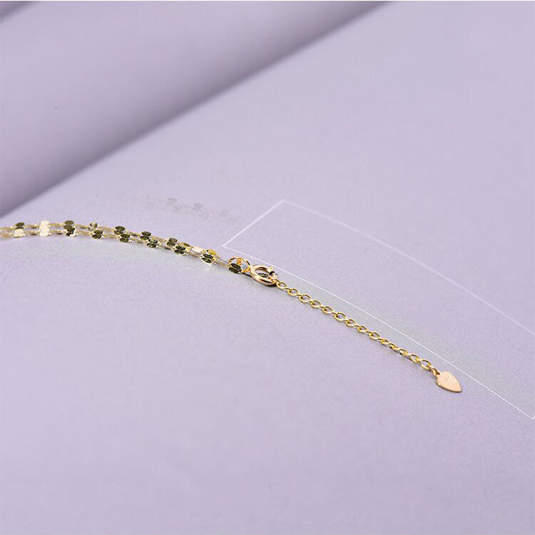 Solid 14K Gold Lips Leaf Unadorned Necklace