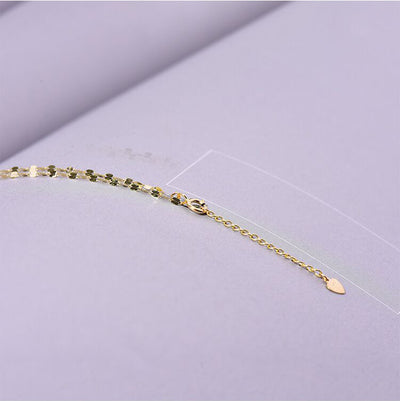 Solid 14K Gold Lips Leaf Unadorned Necklace