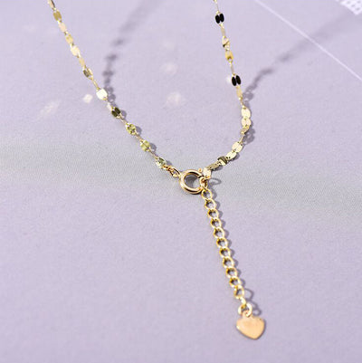 Solid 14K Gold Lips Leaf Unadorned Necklace