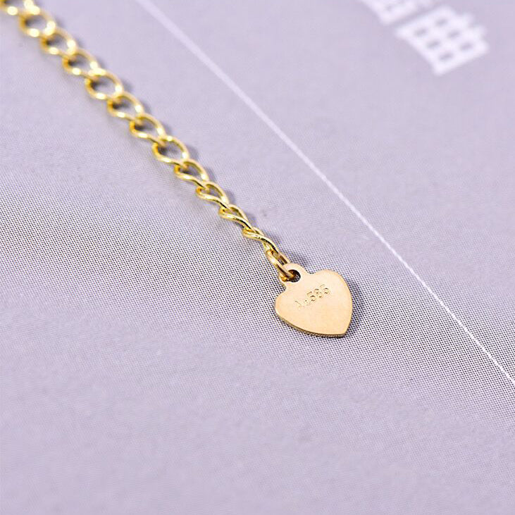 Solid 14K Gold Lips Leaf Unadorned Necklace