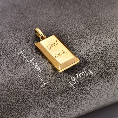 Solid 14K Gold Geometric Lucky Necklace