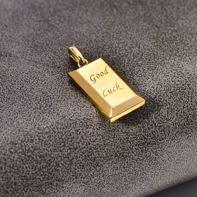 Solid 14K Gold Geometric Lucky Necklace