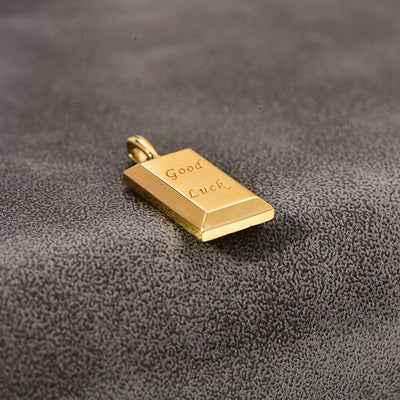 Solid 14K Gold Geometric Lucky Necklace