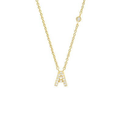 Initial Zircon Necklace-S925 Silver Solid