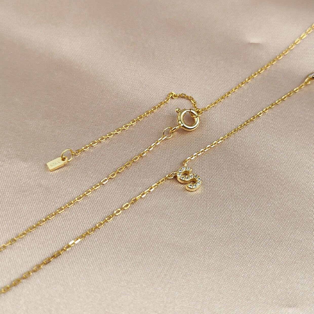 Initial Zircon Necklace-S925 Silver Solid