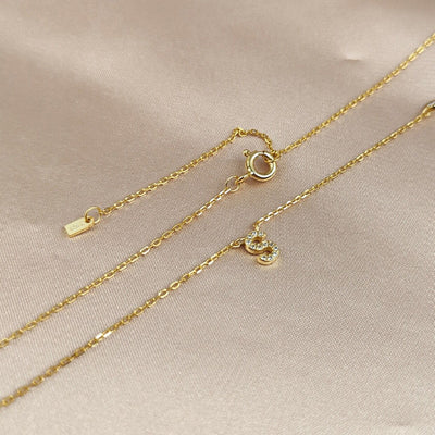 Initial Zircon Necklace-S925 Silver Solid
