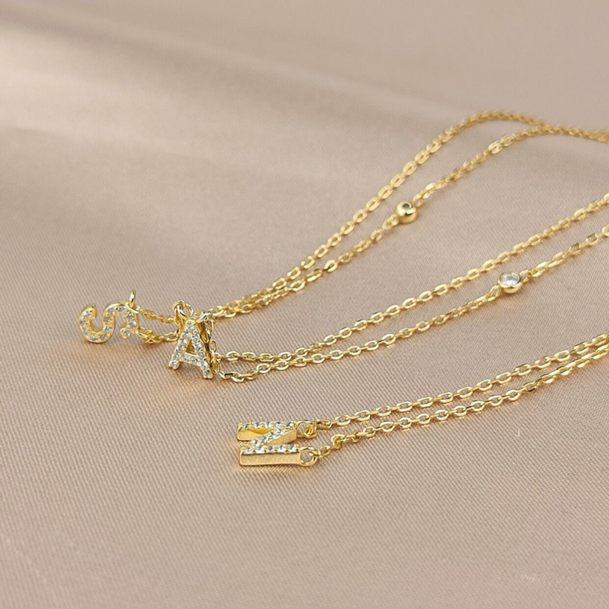 Initial Zircon Necklace-S925 Silver Solid