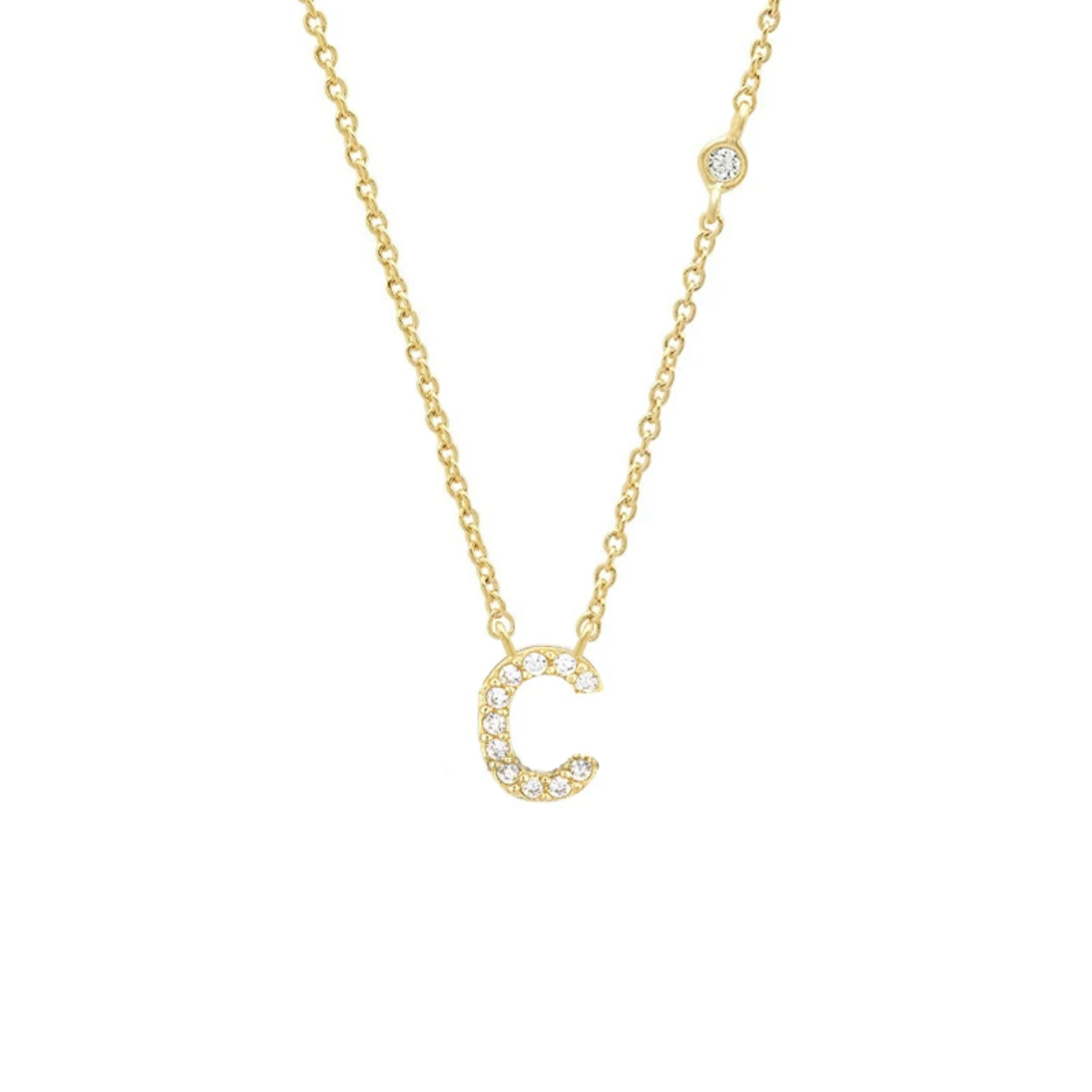 Initial Zircon Necklace-S925 Silver Solid